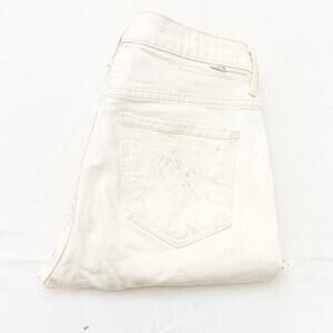 Mother Superior The Insider Crop Step Fray Act Natural Denim Jeans Size 28